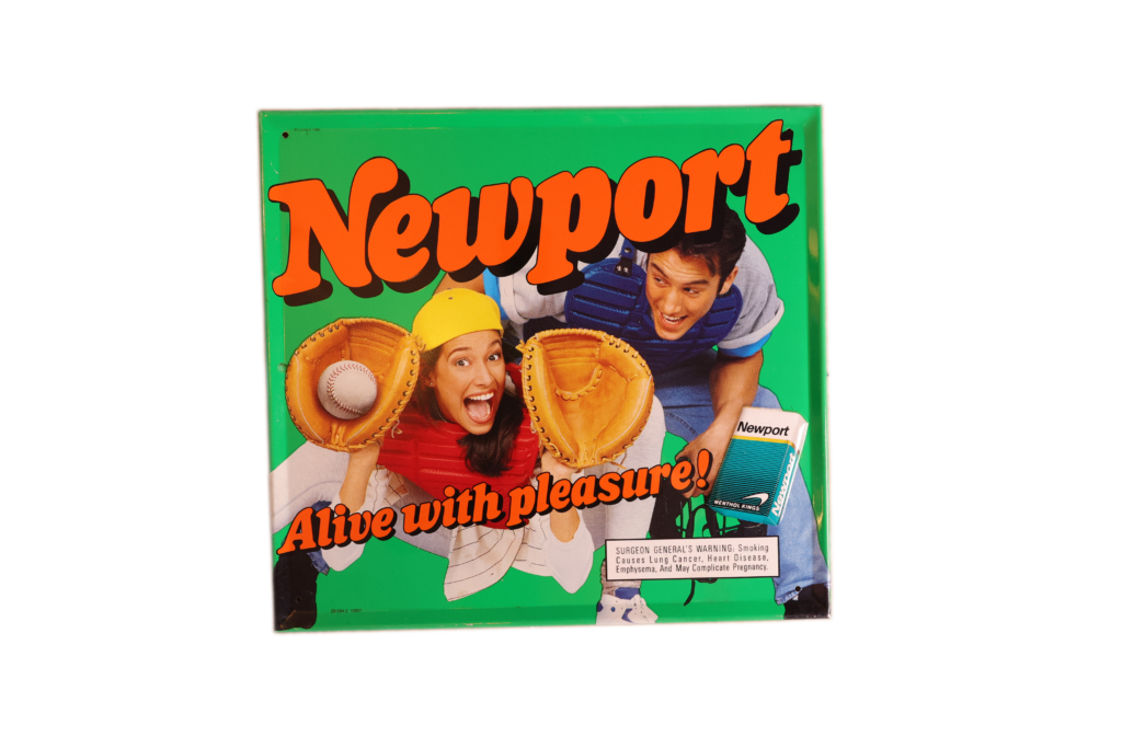 Vintage Newport Cigarettes Metal Sign 13”x12”